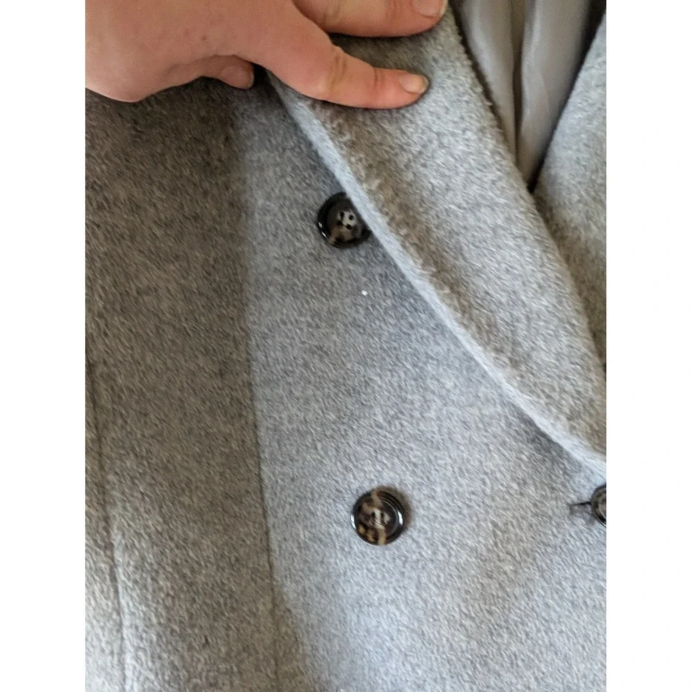 Talbots Women's Wool Cashmere Double‎ Breasted Gray Peacoat- Size 14